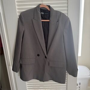 Zara Gray Oversized Blazer NWOT